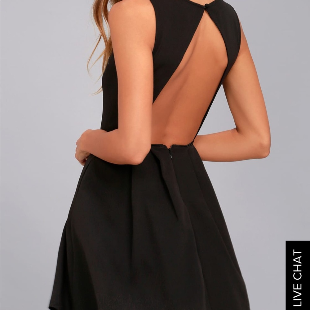 Lulus open back black dress